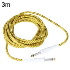 Cavo audio JT001 maschio-maschio da 6,35 mm con riduzione del rumore, cavo per basso folk, lunghezza: 3 m (giallo)
