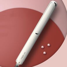 LTBEAR Piastra per capelli arricciacapelli stirante agli ioni negativi Clipper per capelli bagnati e asciutti Anti ferro arricciacapelli caldo, spina CN (bianco avorio)