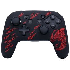 Per Nintendo Switch Pro Maniglia di gioco Morbida custodia protettiva in silicone che assorbe gli urti (rosso)