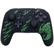 Per Nintendo Switch Pro Maniglia di gioco Morbida custodia protettiva in silicone che assorbe gli urti (verde)