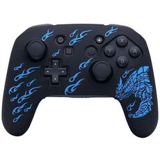 Per Nintendo Switch Pro Maniglia di gioco Morbida custodia protettiva in silicone che assorbe gli urti (blu)
