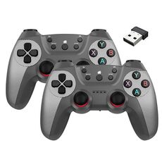 KM-029 2.4G Uno per due doppi Controller wireless Supporto PC / Linux / Android / TVbox (argento elegante)