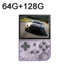 ANBERNIC RG35XX Console di gioco portatile retrò da 3,5 pollici Lettore di giochi open source 64G + 128G 13000+ giochi (viola)