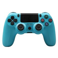 Per controller di gioco Bluetooth wireless PS4 con maniglia di gioco a doppia vibrazione con striscia luminosa (blu)