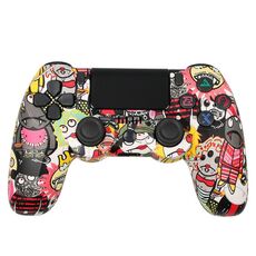 Per controller di gioco Bluetooth wireless PS4 con maniglia di gioco a doppia vibrazione con striscia luminosa (cartone animato)