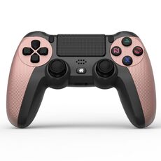 KM048 per controller di gioco wireless Bluetooth PS4 4.0 con barra luminosa (rosa rosa)