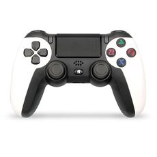 KM048 Per PS4 Bluetooth Wireless Gamepad Controller 4.0 con barra luminosa (bianco elegante)