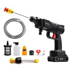 HILDA 21V a forma di ventaglio ad alta pressione torcia ad acqua al litio per lavatrice per auto pacchetto in plastica, modello: spina europea con 1 batteria