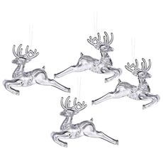 4 pezzi/pacco tipo cervo volante pendenti natalizi in acrilico trasparente decorazioni per l'albero di Natale