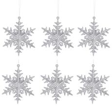 6 pezzi/pacco tipo fiocco di neve pendenti natalizi in acrilico trasparente decorazioni per l'albero di Natale