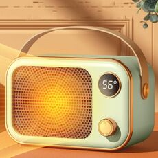 Scaldamani invernale con riscaldatore elettrico da 1200 W con display, spina europea (verde menta)