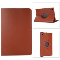 Per Samsung Galaxy Tab A9+ Custodia per tablet in pelle con rotazione a 360 gradi Litchi Texture (marrone)