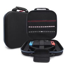 Per Nintendo Switch Doppio anello fitness Borsa portaoggetti EVA Custodia rigida portatile Accessori pacchetto host (nero)
