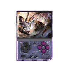 Miyoo Mini Plus Schermo IPS da 3,5 pollici Console di gioco portatile retrò 128 GB 28K Giochi (Viola trasparente)