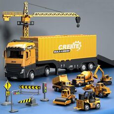 Con Gru a Torre JIEDE Bambini Container Carrozza Gru Lega Ingegneria Set di Giocattoli per Auto