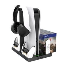 iplay per console di gioco PS5 Supporto di ricarica per ventola di raffreddamento con supporto per disco (nero)