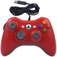 Per console XBOX 360 e PC Gamepad cablato USB a doppia vibrazione (rosso)