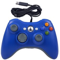 Per console XBOX 360 e PC Gamepad cablato USB a doppia vibrazione (blu)