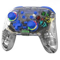 Per gamepad wireless a doppia vibrazione PS3 / PS4 con luci RGB (blu)
