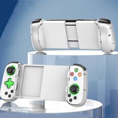 Gamepad retrattile D7 BT5.0 con luce per PC/Android/IPhone/Win7 10 11/Mac OS/Switch (bianco)