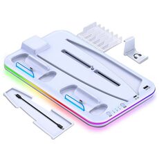 Per base di raffreddamento multifunzionale per controller PS5 / PSVR2 con luci RGB (nero)