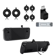 JYS JYS-SD015 8 pz/set Kit protettivo Raptor con staffa per Switch / Switch OLED / Switch Lite / Steam Deck (Nero)