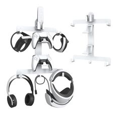 JYS JYS-P5158 Per PS5 VR2 Staffa di stoccaggio a parete Casco/Cuffie/Maniglia/Telecomando Mensola di stoccaggio a parete (Bianco)