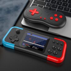 Console di gioco portatile retrò A12 da 3,0 pollici HD con schermo colorato e 666 giochi integrati, modello: Double Red Blue