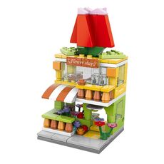 LELE BROTHER Bambini che assemblano mini blocchi di costruzione per scene di strade cittadine, stile: 8537-2 Negozio di fiori