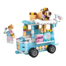 LELE BROTHER Bambini che assemblano mini blocchi di costruzione per scene di strade cittadine, stile: 8613-3 Gelato