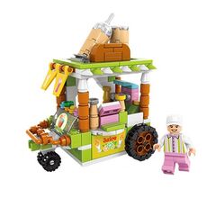 LELE BROTHER Bambini che assemblano mini blocchi di costruzione per scene di strade cittadine, stile: 8613-4 Juice Car