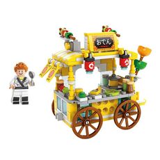 LELE BROTHER Bambini che assemblano mini blocchi di costruzione per scene di strade cittadine, stile: 8613-7 Kebab Car