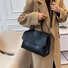Borsa a tracolla da donna Borsa a tracolla per pendolari con texture autunno inverno (nero)