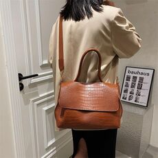 Borsa a tracolla da donna Borsa a tracolla per pendolari con texture autunno inverno (marrone)