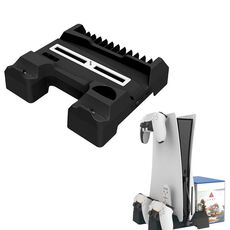 Per PS5 iplay Rack di stoccaggio con staffa base di ricarica e raffreddamento a doppio posto (nero)