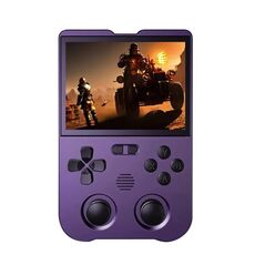 AMPOWN XU10 Console di gioco portatile Schermo IPS da 3,5 pollici Sistema Linux Video Arcade portatile 64G (Viola)