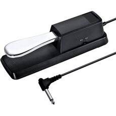 PL-02 Connettore da 6,35 mm Pedale di sostegno per pianoforte Pedale sintetizzatore MIDI Accessori per strumenti musicali (nero + cromato)