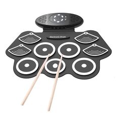 W562 Set di 7 tamburi spessi in silicone tamburi arrotolati a mano tamburi jazz strumenti a percussione tamburi elettronici