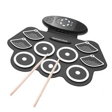 W362 Batteria in silicone a doppio corno arrotolata a mano Pedale a percussione 7 Kit di batteria Batteria elettronica