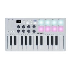 M-VAVE SMK-25 Tastiera controller MIDI USB con 8 pad per batteria posteriori (bianco)