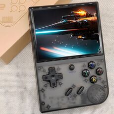 ANBERNIC RG35XX PLUS Console di gioco portatile Schermo IPS da 3,5 pollici Supporto TV HDMI 64 GB (Nero trasparente)