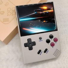 ANBERNIC RG35XX PLUS Console di gioco portatile Schermo IPS da 3,5 pollici Supporto TV HDMI 64 GB (grigio retrò)