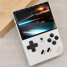 ANBERNIC RG35XX PLUS Console di gioco portatile Schermo IPS da 3,5 pollici Supporto TV HDMI 64 GB + 128 GB (Bianco)