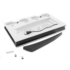 Per PS5 Console unità digitale/ottica Base di ricarica per controller ventola di raffreddamento con supporto dock leggero (bianco)