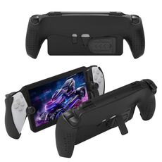 Per PlayStation Portal Maniglia JYS Custodia protettiva in TPU con supporto (nero)