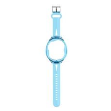 Custodia protettiva per cinturino dell'orologio integrata in silicone per Tamagotchi UNI (2023) Pet Game Machine (blu trasparente)