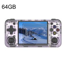 ANBERNIC RG35XX H Console di gioco portatile Schermo IPS da 3,5 pollici Sistema Linux 64 GB (viola trasparente)