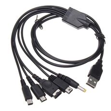 Cavo di ricarica USB 5 in 1 per Wii U / NEW 3DSXL / NEW 3DS / NDS LITE SP / PSP