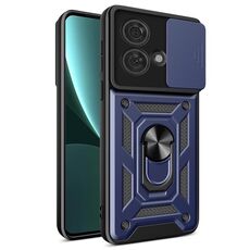Per Motorola Edge 40 Neo 5G Custodia scorrevole per fotocamera con design TPU ibrido per PC (blu)