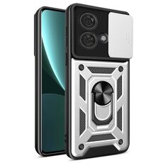 Per Motorola Edge 40 Neo 5G Custodia scorrevole per fotocamera con design TPU ibrido per PC (Argento)